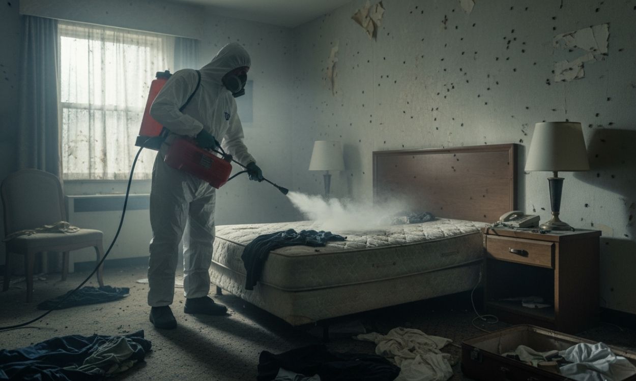 Tratamiento contra chinches en una habitación