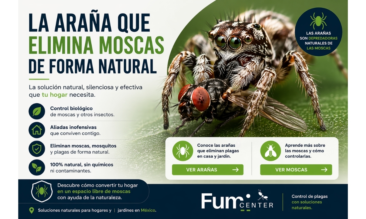 La araña que elimina moscas de forma natural